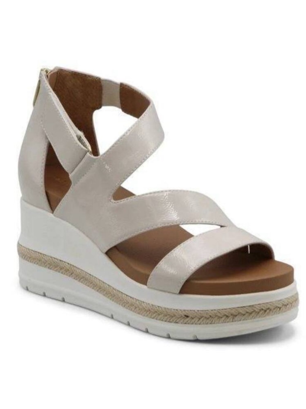 NWT🧡Adrienne Vittadini - Ivory Nick Wedge Sandal - 10